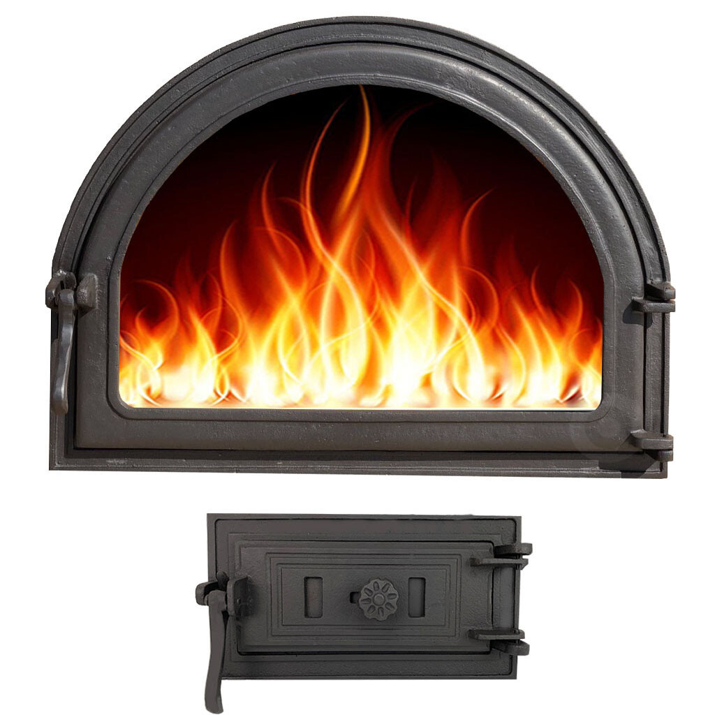 Дверцята для печі роздільні Iron Fire Viola 570х430 мм із піддуванням
