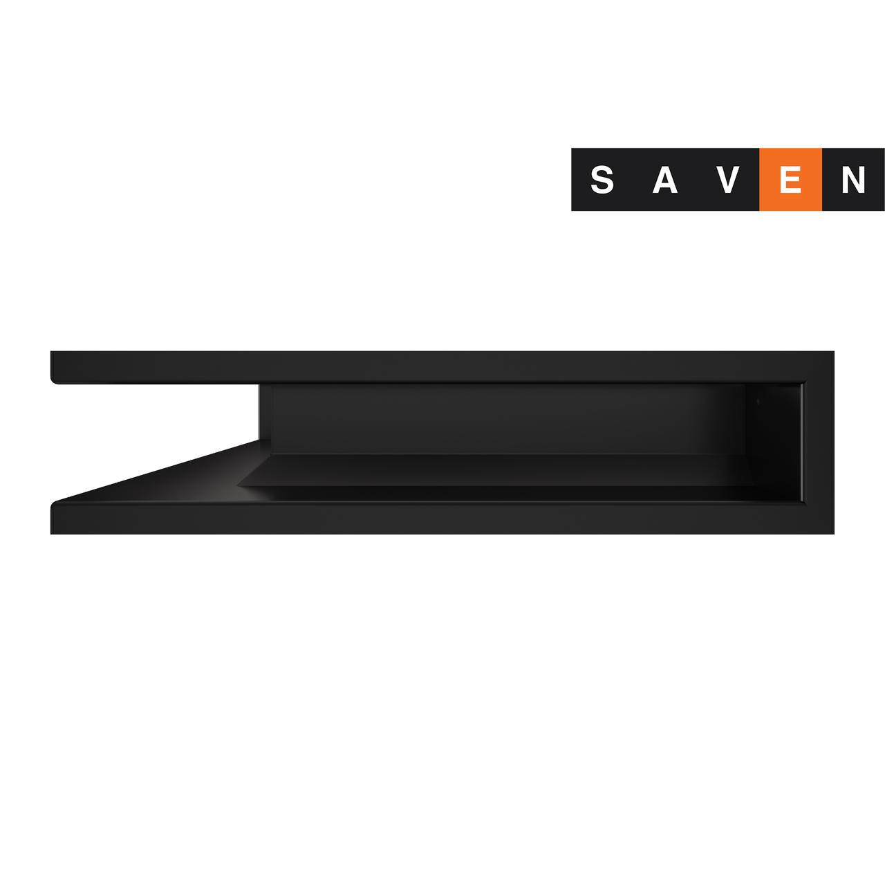 Вентиляційна решітка для каміна кутова ліва SAVEN Loft Angle 90х400х600 чорна - Зображення 2