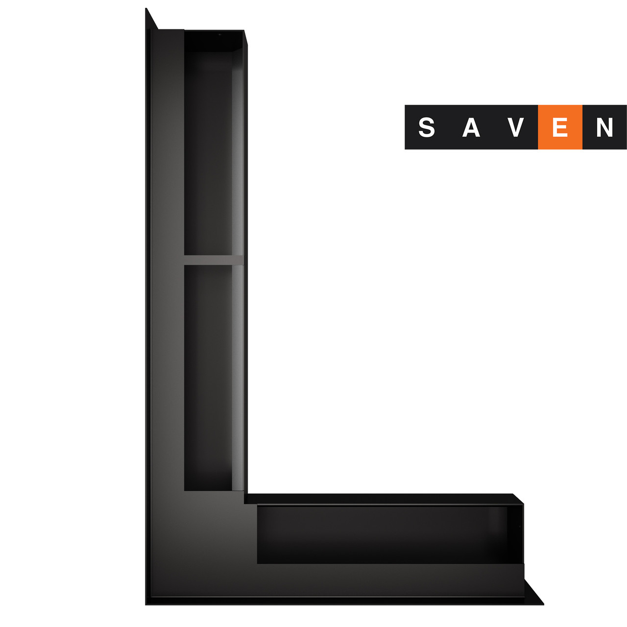 Вентиляційна решітка для каміна кутова ліва SAVEN Loft Angle 90х400х600 чорна - Зображення 3
