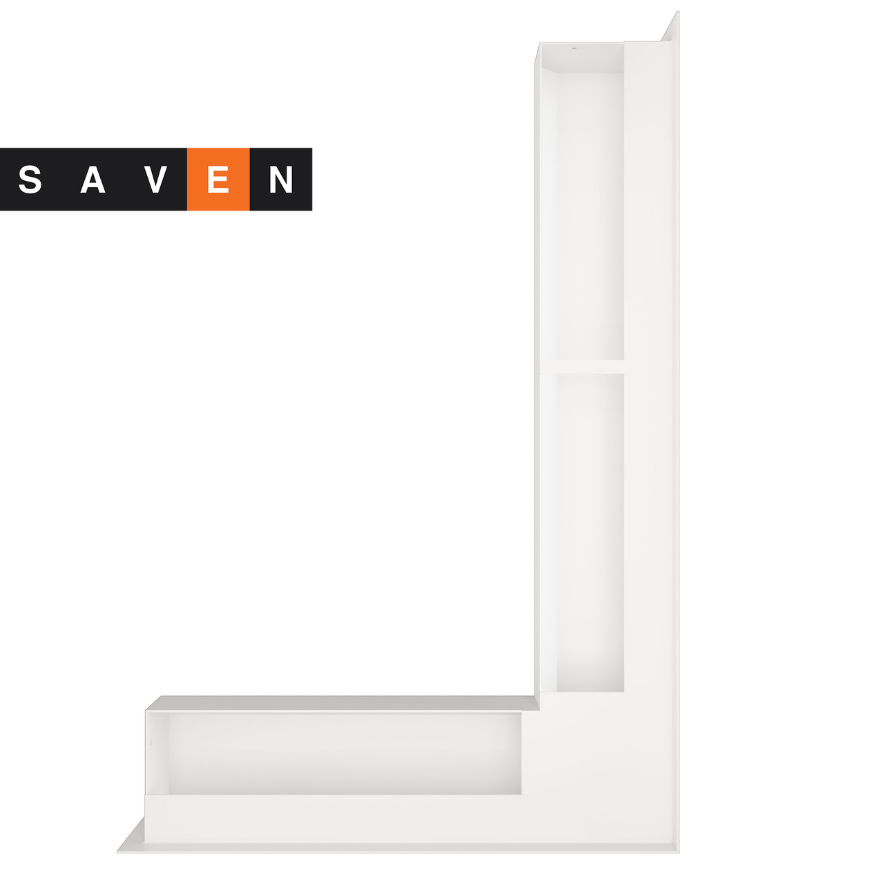Вентиляційна решітка для каміна кутова права SAVEN Loft Angle 90х600х400 біла - Зображення 3