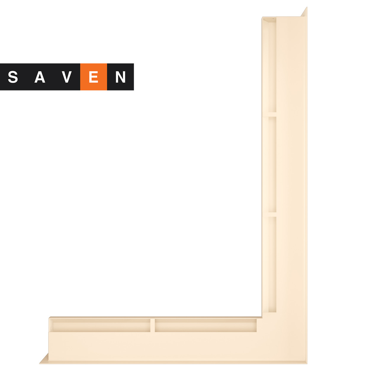 Вентиляційна решітка для каміна кутова права SAVEN Loft Angle 60х800х600 кремова - Зображення 3