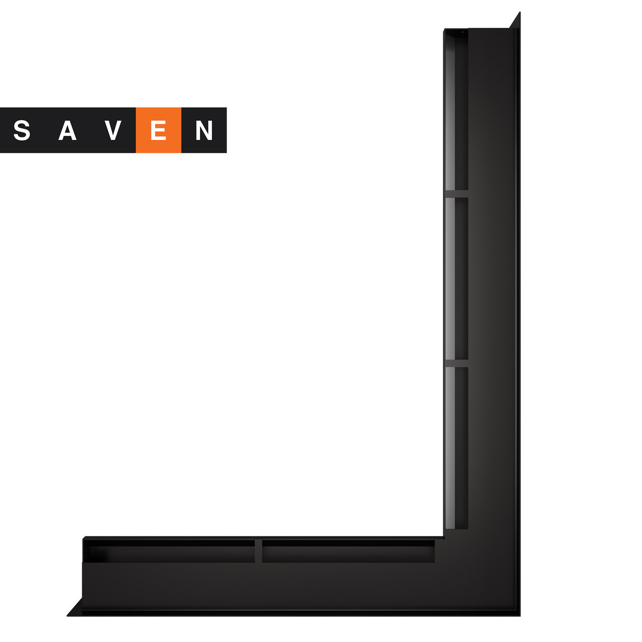 Вентиляційна решітка для каміна кутова права SAVEN Loft Angle 60х800х600 чорна - Зображення 3